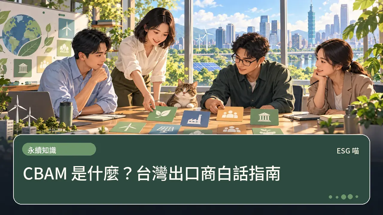 CBAM 是什麼？台灣出口商白話指南主題插畫