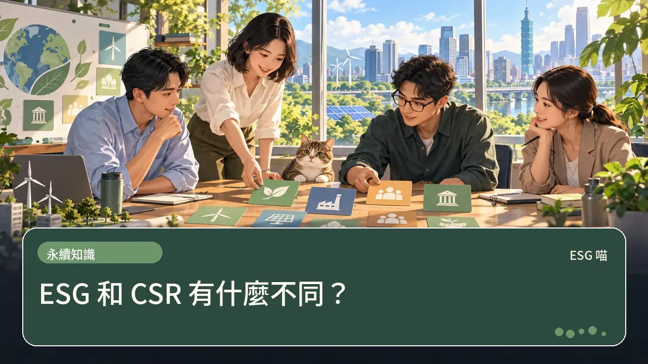 ESG 和 CSR 有什麼不同？主題插畫